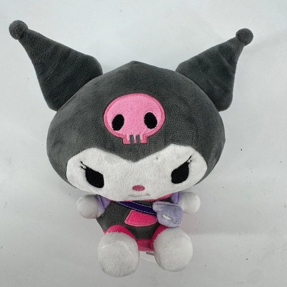 Sanrio Kuromi Plush Toy Hello Kitty and Friends‎ 8in Grey Pink Skull Streetwear